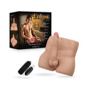 Blush Enlust Rowen Beige Realistic Masturbator with packaging and remote control, designed for lifelike sensation.