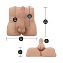 Dimensions and details of the Blush Enlust Rowen Beige Realistic Masturbator for enhanced stimulation.