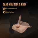 Blush Enlust Rowen Beige Realistic Masturbator displayed with features highlighting life-sized ride-on pleasure and control.