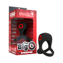 Screaming O Big O Pro Strapped Vibrating Ring Black in packaging showcasing advanced vibrating technology.