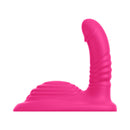 Luv Inc TG21 Thrusting Grinder Vibrator in vibrant pink color, showcasing its thrusting design and textured surface.