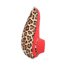 Womanizer Liberty 2 Leopard Air Pulse Stimulator in leopard print and red design, ideal for travel-ready pleasure.