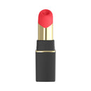 Womanizer Beauty Clitoral Air Pulse Stimulator Black Gold in red and gold lipstick design.