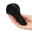We-Vibe Shared Touch Couples Vibrator Black held in a hand showcasing its ergonomic design and controls.