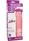 Vac-U-Lock 8 Inch Pink Dong in packaging, crystal jellies material, phthalate-free and body-safe, perfect for strap-on use.