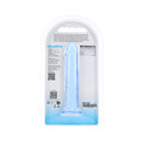 Realrock Realistic Dildo 5 Inch Blue in packaging showcasing its sleek design and translucent finish.