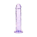 Realrock 5 Inch Realistic Dildo Purple with smooth, streamlined silhouette for comfortable stimulation.