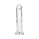 Realrock Realistic Dildo 5 Inch Transparent with a smooth, streamlined design and see-through finish.
