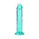 Realrock 5 Inch Realistic Dildo Turquoise in a sleek turquoise design, delivering a lifelike experience and great for all users.
