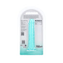 Realrock 5 Inch Realistic Dildo Turquoise in packaging showcasing its smooth, turquoise finish and streamlined design.