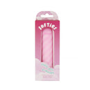 Softies Dual Layer Bullet Vibrator 4 Inch Pink packaging with soft silicone design on cloud background.