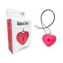 Adam & Eve Hearts-a-flutter Vibrator displayed as a playful pink heart necklace and packaging.