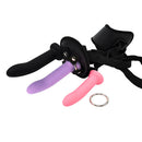 Adam & Eve Eve's Silicone Strap On Play 5-piece Set with three dildos and strap harness.
