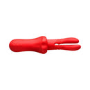 Lickgasm Double Thrusting Silicone Vibrator featuring dual heads and a sleek red design for enhanced pleasure.