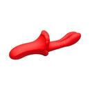 Lickgasm Double Thrusting Silicone Vibrator in vibrant red color, showcasing dual-headed design and sleek silicone finish.