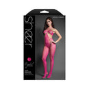 Fantasy Lingerie Crystal Club Crotchless Halter Bodystocking packaging featuring a model in fishnet design.