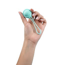 UVA Kegel Balls Progressive Weight Training Set held in hand, showing smooth silicone design for pelvic floor strengthening.