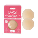 UVA Vanilla Non-Adhesive Round Nipple Covers package with two round silicone nipple covers.