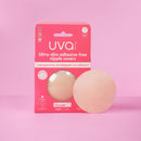 UVA Vanilla Non-Adhesive Round Nipple Covers packaging with ultra-slim design, featuring medical-grade silicone.