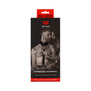Sei Mio Harnessing Potential Body Harness With Cuffs packaging featuring a couple exploring power play.