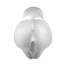 PDX Wet Pussies Control Freak Vibrating Stroker Frost showing ultra-realistic design and self-lubricating feature.