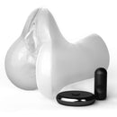 PDX Wet Pussies Control Freak Vibrating Stroker Frost with remote for ultimate pleasure.