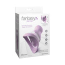 Fantasy For Her Veloura Touch Pleasure Pump Purple packaging showcasing intimate suction and deep sensation features.