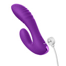 Fantasy For Her Secret Lover Dual Vibrator Purple with curved design for ultimate pleasure and charging cable.