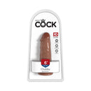 King Cock 6 Inch Chub Realistic Dildo Tan in packaging, showcasing its chubby design and 6 inch size.