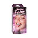 The Super Sucker College Crush Ultraskyn Masturbator packaging featuring a playful model with braces.