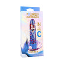 Into The C Mervibes 5 Inch Vibrator Blue packaging featuring Polynesian design and playful colors.