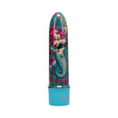 Into The C Mervibes 5 Inch Vibrator Teal with colorful mermaid design on a smooth body for intimate enjoyment.