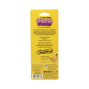 Goodhead Buzz Buddies 5 Inch Multi-Speed Vibe Bananas packaging showcasing features and benefits for fun bedroom play.