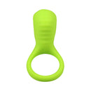 Mood Play Vibrating Cock Ring Green showing a stretchy and vibrant design for enhanced couple's pleasure.