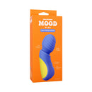 Mood Play Mini Power Wand Blue packaging featuring luxurious silicone and 10 powerful functions for intimate pleasure.