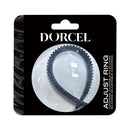 Dorcel Adjust Pleasure Silicone Cock Ring packaging showing adjustable design and key features.