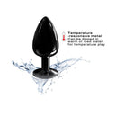 Dorcel Diamond Butt Plug Black Large featuring temperature-responsive metal for enhanced anal play.