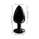 Dorcel Diamond Butt Plug Black Large with measurements, ideal for experienced users seeking pleasure.