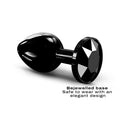 Dorcel Diamond Medium Butt Plug Black with a bejewelled base designed for elegance and comfort during anal play.
