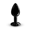 Dorcel Diamond Small Metal Anal Plug Black showcasing a glossy black finish and elegant jewel-style base.