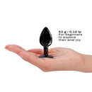 Dorcel Diamond Small Metal Anal Plug Black in hand, 53g, perfect for beginners exploring anal joy.