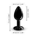 Dorcel Diamond Small Metal Anal Plug Black with dimensions and sleek design for sophisticated intimate play.