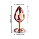 Dorcel Diamond Anal Plug Rose Gold Medium with dimensions and elegant design for anal play.
