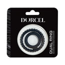 Dorcel Dual Ring Double Cock Ring packaging featuring two silicone rings for enhanced pleasure.