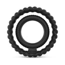 Dorcel Dual Ring Double Cock Ring in a sophisticated black design, perfect for enhancing intimate moments.