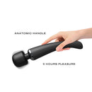Dorcel Megawand Rechargeable Wand Massager Black with anatomic handle for easy use.