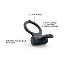 Dorcel Power Clit Plus Vibrating Cockring featuring a textured clitoral stimulator and rechargeable bullet design.