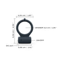 Dorcel Power Clit Plus Vibrating Cockring dimensions and features illustration for enhanced intimacy.