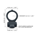 Dorcel Power Clit Vibrating Cockring Black dimensions and features with textured surface for enhanced sensations.