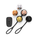 Dorcel Training Balls Kegel Exerciser set with various colored balls and a remote control on white background.